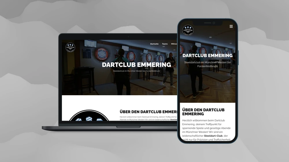 Dartclub Emmering Webseite Screenshot